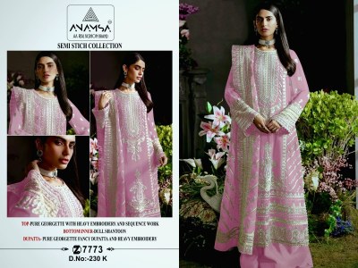 Anamsa by 230 IJKL designer semi stitched pakistani suit catalogue at affordable rate pakistani suit catalogs