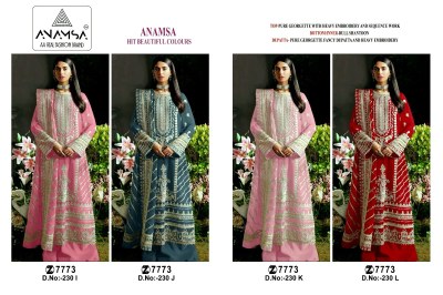 Anamsa by 230 IJKL designer semi stitched pakistani suit catalogue at affordable rate pakistani suit catalogs