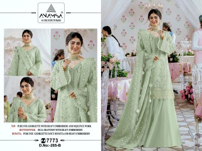 Anamsa by 285 ABCD beautiful heavy georgette fancy sharara suit catalogue at low rate  fancy sharara suit Catalogs