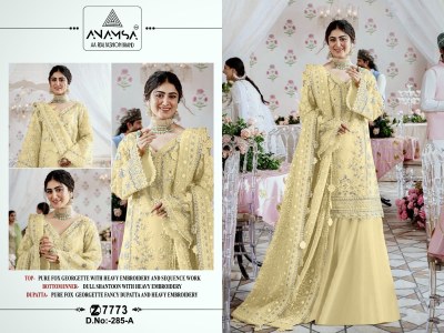 Anamsa by 285 ABCD beautiful heavy georgette fancy sharara suit catalogue at low rate  fancy sharara suit Catalogs