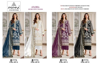 Anamsa by 401 ABCD beautiful semi stitched embroidered salwar kameez catalogue at low rate  salwar kameez catalogs