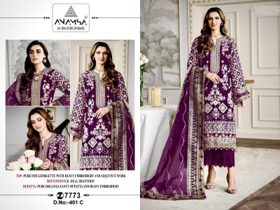 Anamsa by 401 ABCD beautiful semi stitched embroidered salwar kameez catalogue at low rate  salwar kameez catalogs