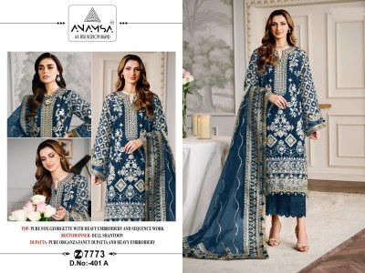 Anamsa by 401 ABCD beautiful semi stitched embroidered salwar kameez catalogue at low rate  salwar kameez catalogs