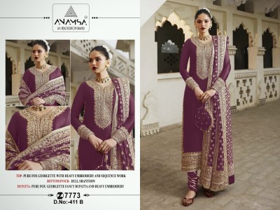 Anamsa by 411 ABCD exclusive beautiful embroidered unstitched dree material catalogue salwar kameez catalogs