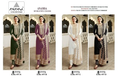 Anamsa by 411 ABCD exclusive beautiful embroidered unstitched dree material catalogue salwar kameez catalogs