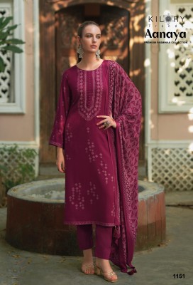 Ananya by Kilory trends pure pashmina foil printed unstitched dress material catalogue at low rate Kilory trendz