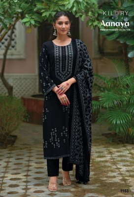 Ananya by Kilory trends pure pashmina foil printed unstitched dress material catalogue at low rate salwar kameez catalogs