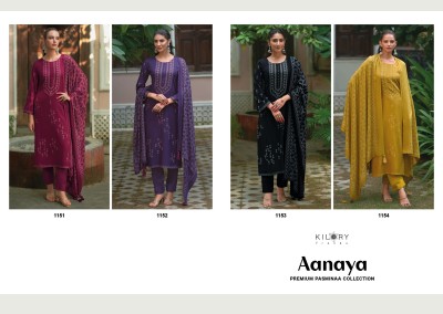 Ananya by Kilory trends pure pashmina foil printed unstitched dress material catalogue at low rate salwar kameez catalogs