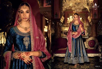 Anarkali by Cindrella embroidered exclusive velvet Anarkali suit catalogue at low rate fancy Anarkali suit catalogs