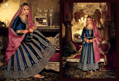 Anarkali by Cindrella embroidered exclusive velvet Anarkali suit catalogue at low rate fancy Anarkali suit catalogs