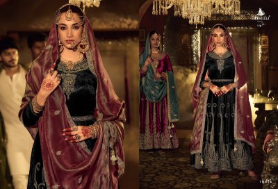 Anarkali by Cindrella embroidered exclusive velvet Anarkali suit catalogue at low rate fancy Anarkali suit catalogs