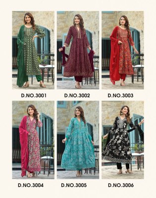 Anarkali vol 3 by Radhika lifestyle Heavy reyon foil printed Anarkali suit catalogue  readymade suit catalogs