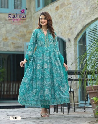 Anarkali vol 3 by Radhika lifestyle Heavy reyon foil printed Anarkali suit catalogue  readymade suit catalogs