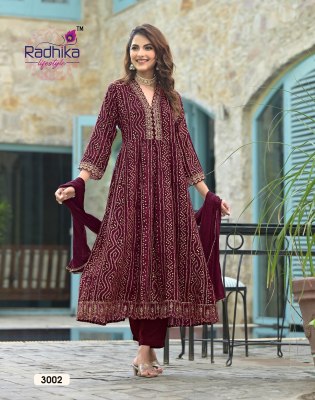 Anarkali vol 3 by Radhika lifestyle Heavy reyon foil printed Anarkali suit catalogue  readymade suit catalogs