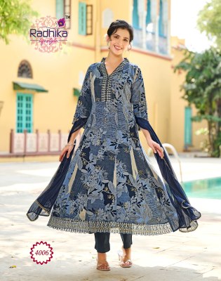 Anarkali vol 4 by Radhika Lifestyle Heavy reyon foil printed embroidered readymade suit catalogue at low rate readymade suit catalogs