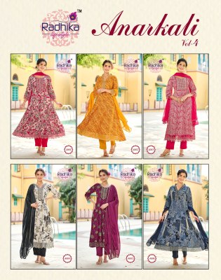 Anarkali vol 4 by Radhika Lifestyle Heavy reyon foil printed embroidered readymade suit catalogue at low rate readymade suit catalogs