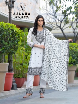 Anaya by Afsana premium silk embroidered kurti pant with dupatta catalogue at affordable rate readymade suit catalogs