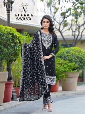 Anaya by Afsana premium silk embroidered kurti pant with dupatta catalogue at affordable rate readymade suit catalogs