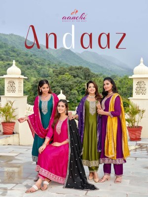 Andaaz by Aanchi Vichitra flair kali Kurti pant and dupatta catalogue at affordable rate Aanchi 