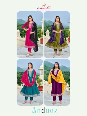 Andaaz by Aanchi Vichitra flair kali Kurti pant and dupatta catalogue at affordable rate readymade suit catalogs