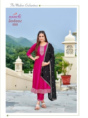 Andaaz by Aanchi Vichitra flair kali Kurti pant and dupatta catalogue at affordable rate readymade suit catalogs