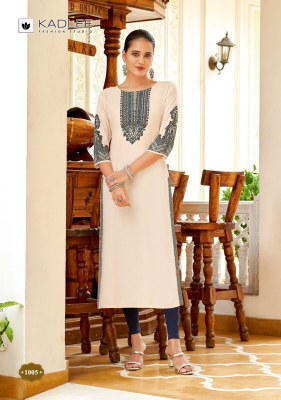 Aneri by Kadlee Heavy Reyon Thread Handwork Fancy Kurti catalogue at affordable rate wholesale catalogs