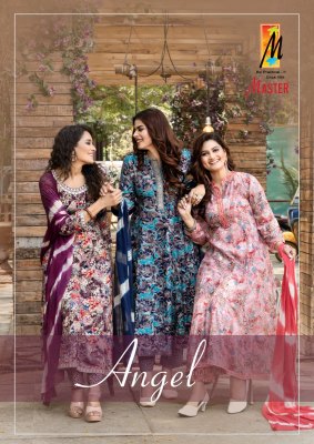 Angel by master lunch flared reyon kurti with pant and dupatta catalogue Master