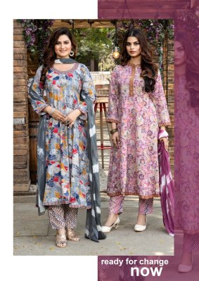 Angel by master lunch flared reyon kurti with pant and dupatta catalogue readymade suit catalogs