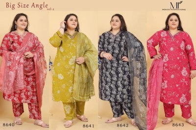 Angel vol 2 by Moksh International Premium Lichi handwork Kurti pant and dupatta collection with low price  readymade suit catalogs