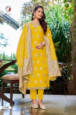 Anju Fabric G 9768 Pure Dola Silk Kurti Pant Dupatta Set Wholesale Ethnic Wear kurti pant with dupatta Catalogs