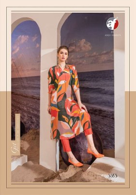 Anju Fabrics Natural Vol 2 Pure Crepe with Digital Print Western Long Kurti With Pant Set Wholesale Kurti catalogue  kurtis catalogs