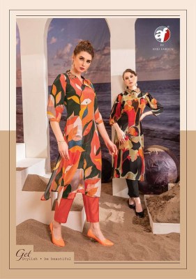 Anju Fabrics Natural Vol 2 Pure Crepe with Digital Print Western Long Kurti With Pant Set Wholesale Kurti catalogue  kurtis catalogs