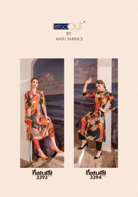 Anju Fabrics Natural Vol 2 Pure Crepe with Digital Print Western Long Kurti With Pant Set Wholesale Kurti catalogue  kurtis catalogs