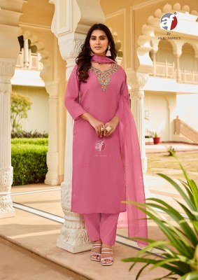 Anju Mayra Vol 7 Modal Silk Kurti Pant with Dupatta Pure Organza Handwork Set Wholesale Product kurtis catalogs