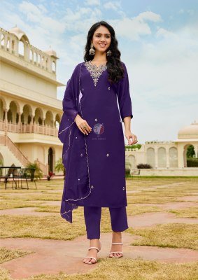 Anju Mayra Vol 7 Modal Silk Kurti Pant with Dupatta Pure Organza Handwork Set Wholesale Product kurtis catalogs