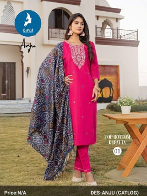 Anju by Kaya Roman Silk Super designer readymade suit with bandhani dupatta at low price readymade suit catalogs