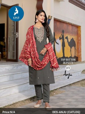 Anju by Kaya Roman Silk Super designer readymade suit with bandhani dupatta at low price readymade suit catalogs