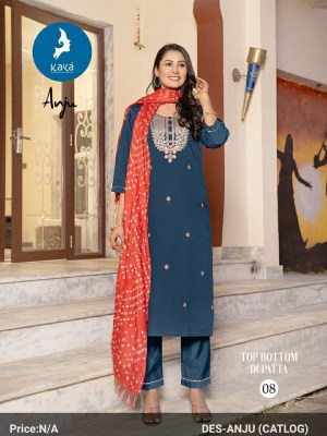 Anju by Kaya Roman Silk Super designer readymade suit with bandhani dupatta at low price readymade suit catalogs