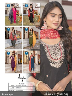 Anju by Kaya Roman Silk Super designer readymade suit with bandhani dupatta at low price readymade suit catalogs