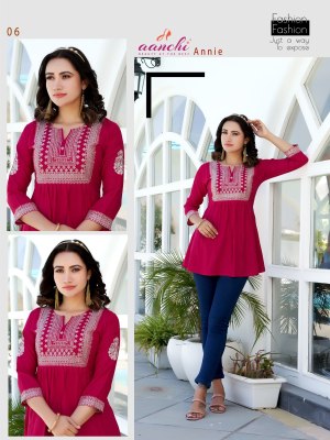 Annie by Aanchi tread embroidered short western top catalogue at affordable rate western wear catalogs