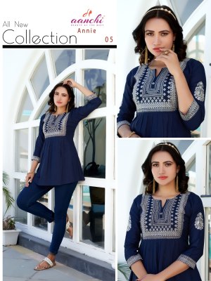 Annie by Aanchi tread embroidered short western top catalogue at affordable rate western wear catalogs