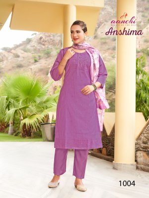 Anshima by Aanchi roman silk top bottom with digital dupatta catalogue at amaviexpo readymade suit catalogs
