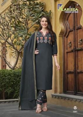 Antara by Karissa premium reyon fancy designer kurti pant and dupatta catalogue at affordable rate readymade suit catalogs