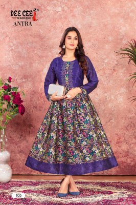 Antra by Deecee Zarna Silk digital Printed ghera style kurti catalogue at affordable rate kurtis catalogs