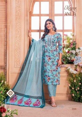 Anuja vol 2 by Mayur heavy lawn cotton printed neck embroidered dress material catalogue  salwar kameez catalogs