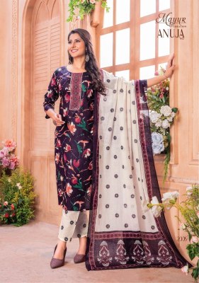 Anuja vol 2 by Mayur heavy lawn cotton printed neck embroidered dress material catalogue  salwar kameez catalogs