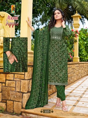 Apple by Master Premium exclusive Capsule printed Kurti  pant and dupatta collection readymade suit catalogs