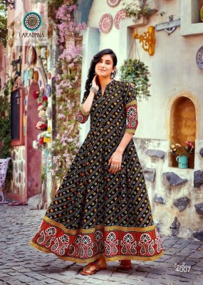 Aradhna Bandhani Vol 4 Rayon Printed Long Gown Kurti catalogue wholesaler exporter  kurtis catalogs