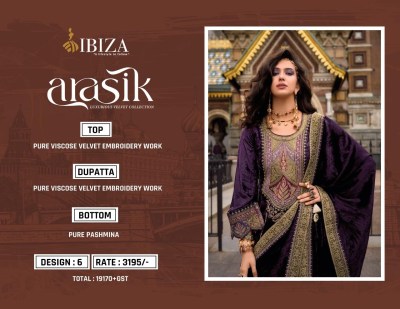 Arasik by IBIZA pure velvet embroidered unstitched pakistani suit catalogue pakistani suit catalogs