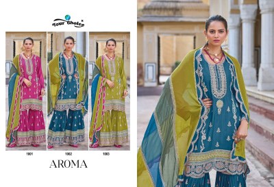 Aroma by Your Choice Upcoming designer Embroidered fancy sharara suit catalogue at affordable price fancy sharara suit Catalogs